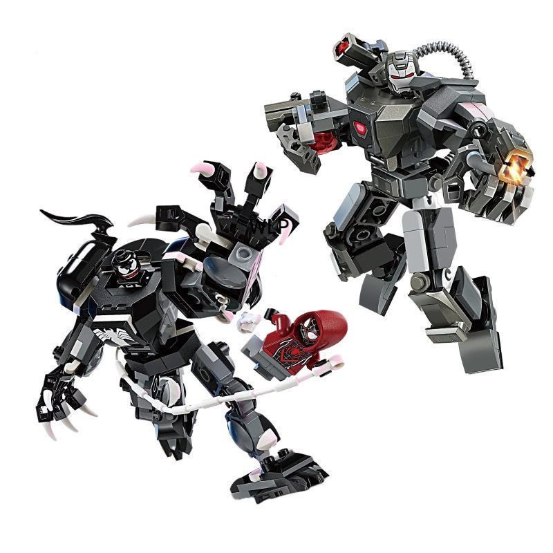 134PCS Transformers Super-herói 76276 Venom Mecha Assembly Spiderman Marvel robô Brinquedos infantis