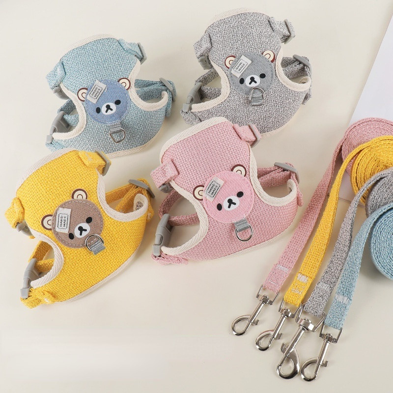 Rabbit Small Pets Out Rope Dogs Cats Dutch Pigs Clothes Chest Strap Undershirt Type Cartoon Bear Traction Rope