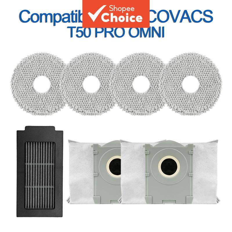 Kit de Acessórios de Substituição Compatível com Ecovacs Deebot T50 Pro Omni, T50 Omni, T50 Pro, Peças de Reposição para
