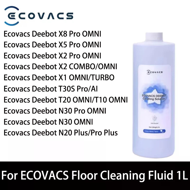 Fluido De Limpeza Para ECOVACS Deebot T10 Omni / t80 / T50  X1 T20/ T30 Pro X5 X8 x9 X11  T90（1L）