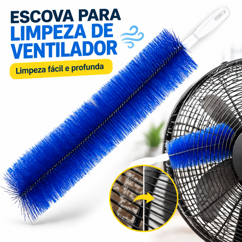 Escova Para Limpar Ventilador Flexível 50cm Cerdas Densas Nylon Grade Hélice Removedor de Poeira Multiuso