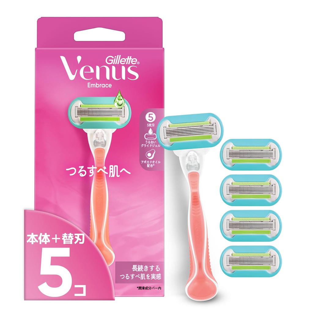 Venus Gillette Venus Razor for Women Women Skin Skin Principal Lâmina de substituição do corpo 5 peças abraçam