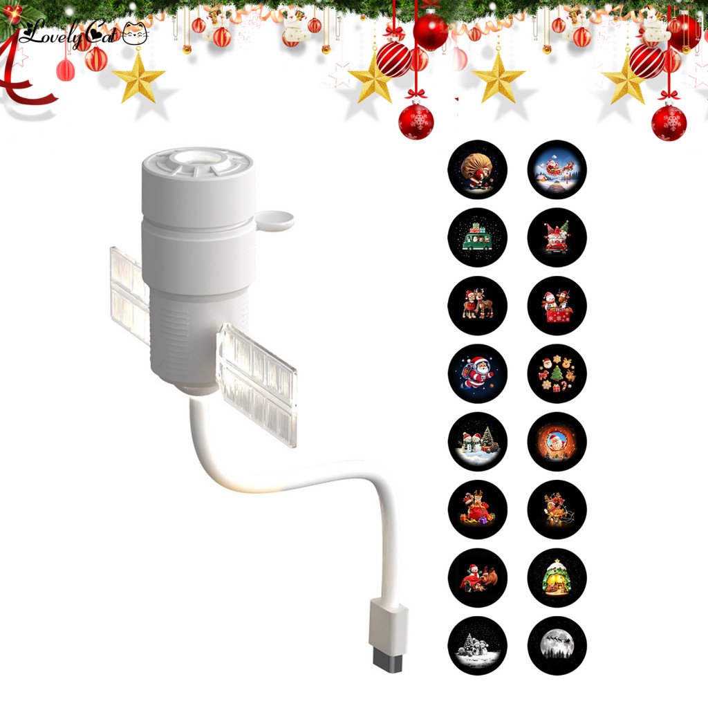 Holiday Light Projector Rotating Patterns Christmas Night with Replaceable Films 360° Adjustable Touch-controlled Dimma