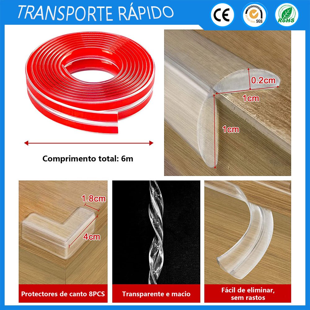 Protectores de borda de mesa de jantar de 6m faixa anti-choque faixa de proteção para crianças faixa de borda de mesa de