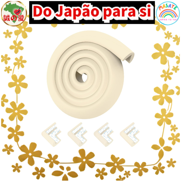 COUMENO Baby Safety Corner Guard & Edge Protector Set, 2m Soft Cushion Roll with 4 L-Shaped Corner Bumpers for Furniture