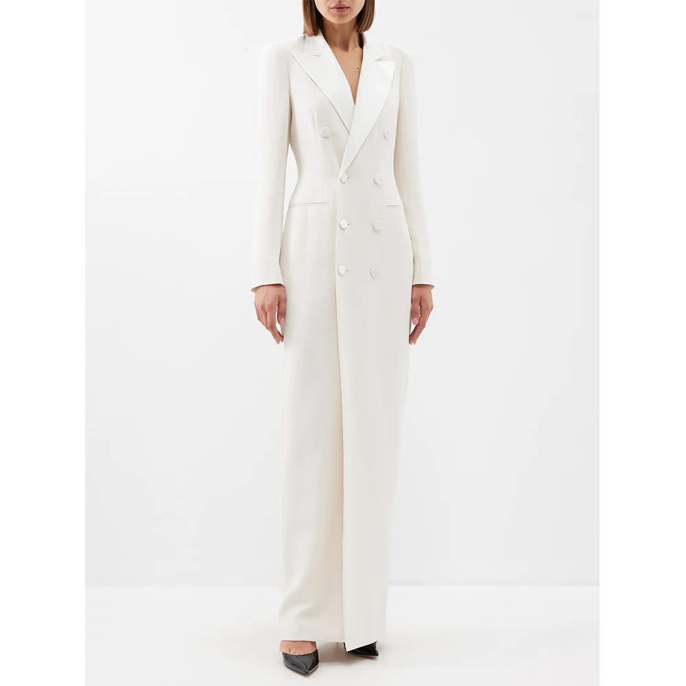 Allingentle Double Breasted Long Jacket for Women Elegant Wedding Office Lady Jacket Formal Dress Coat 1 PC Customized