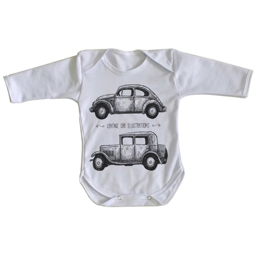Body de bebê Vintage car carro antigo fusca ford vintage 3 a 12 Meses promoção Liquidação