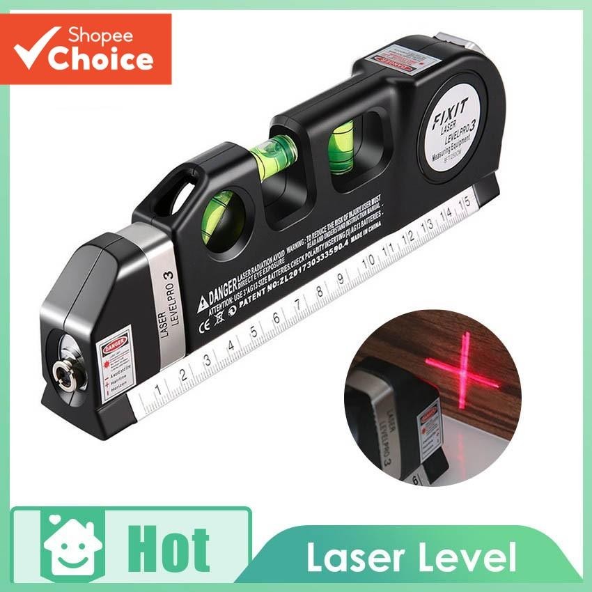 Um Conjunto De Ferramentas Multifuncionais De Nível A Laser , De Linha Cruzada Infravermelha De 3 Modos Com Fita Métrica