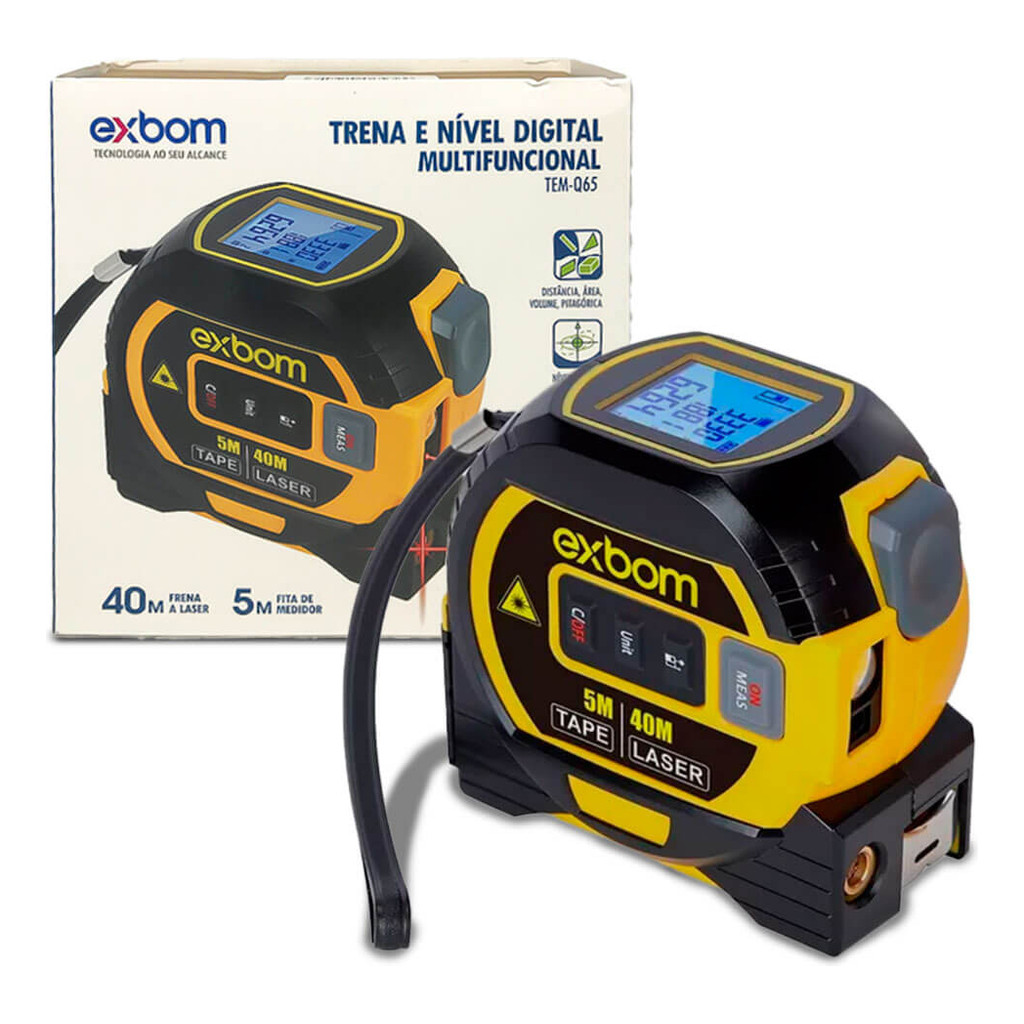 Trena Laser Digital Multifuncional 3 Em 1