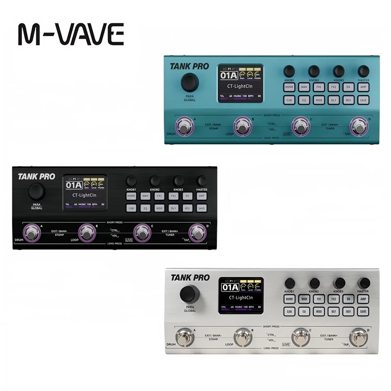 M Vave Tank Pro Electric Guitar Multi Effects Simulation Drum ] Pedal Bass Amplifier Machine Accompaniment Distortion