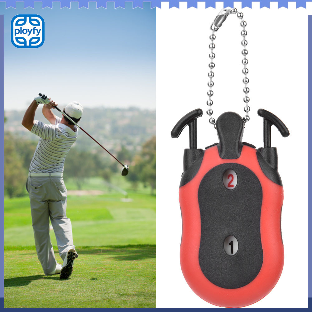 Ployfy-br Bnineteenteam Golfball Stroke Counter Score Palm Hand Held Clicker para praticar (vermelho)