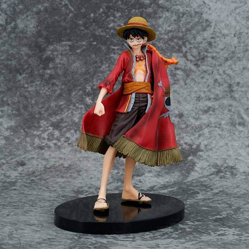 One Piece Hand-Held 15 Th Anniversary Cloak Standing Luffy Cartoon Ornaments Car Car Doll Gift Doll QTYC