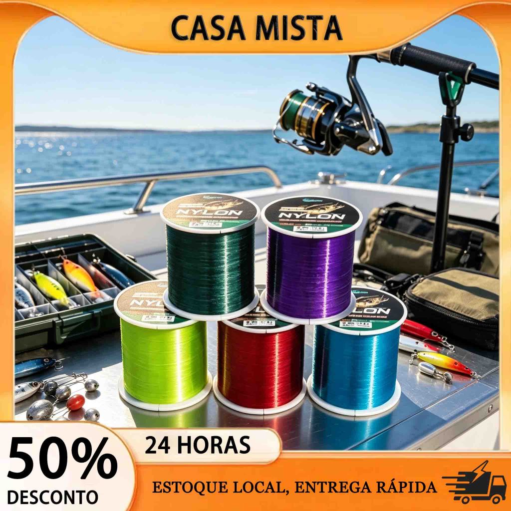 500m Linha Monofilamento de Pesca Baixa Elasticidade, Anti-UV Resistente à Ferrugem para Pesca Esportiva