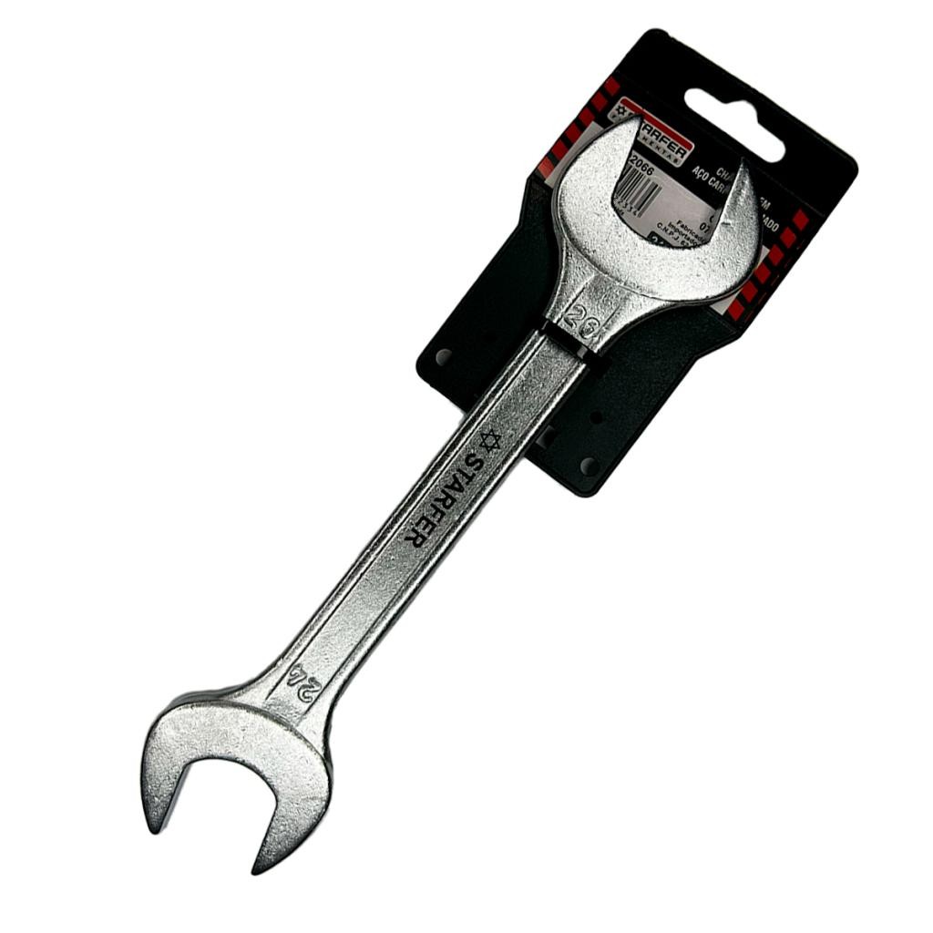 Chave Fixa Dupla Starfer 24X26 - Aço Cromado