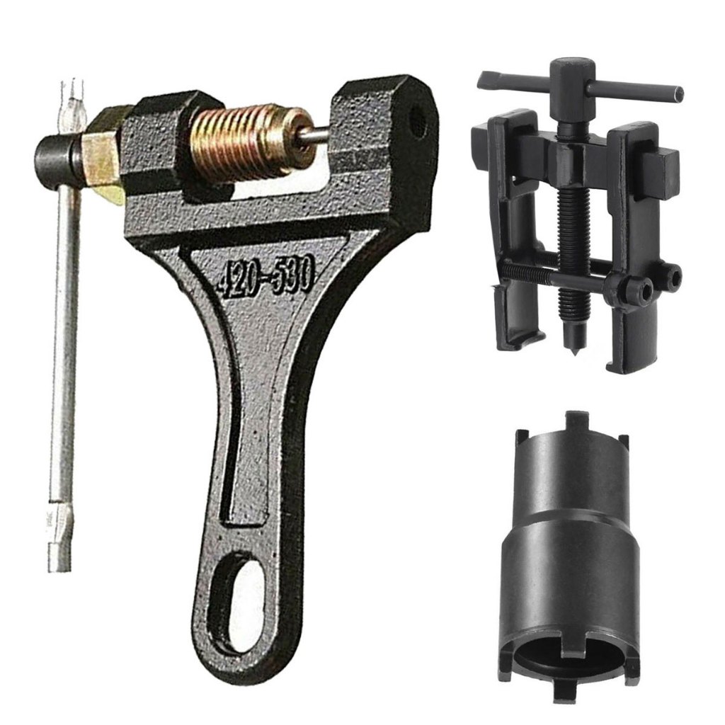 Chave Extrator De Corrente Moto 420/530 2 Mandíbula Castelo 125 E 150 Dupla 20X24mm Rolamentos