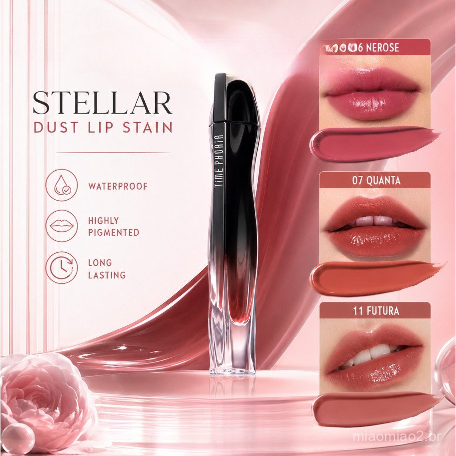 TIMEPHORIA Stellar Dust Lip Stain | 12H Long-Lasting Waterproof Matte Lip Tint | Highly Pigmented Lightweight Lipstick