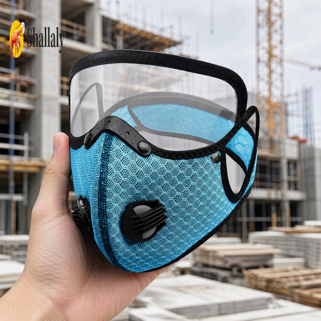 Dust Protection Mask Cycling Face with Eye Shield Valve – Lightweight Windproof Dustproof Protective Adjustable Goggle