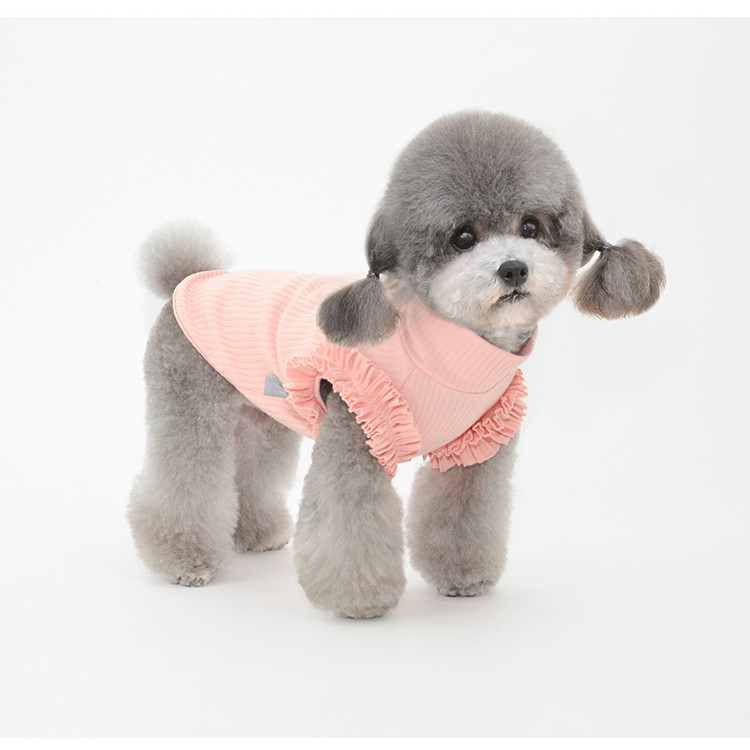 Primavera verão estilo Pit Strip renda camiseta filhote de cachorro pequeno roupas de gato Pet Bichon Pomeranian roupas