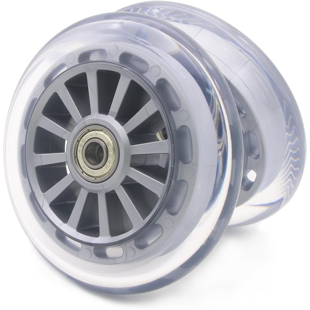 2Pcs 110mm Scooter Wheels - 110mm Pro Kick Scooter Wheels Replacement Pair-Plastic Core for Razor Fuzion Scooters (Silve
