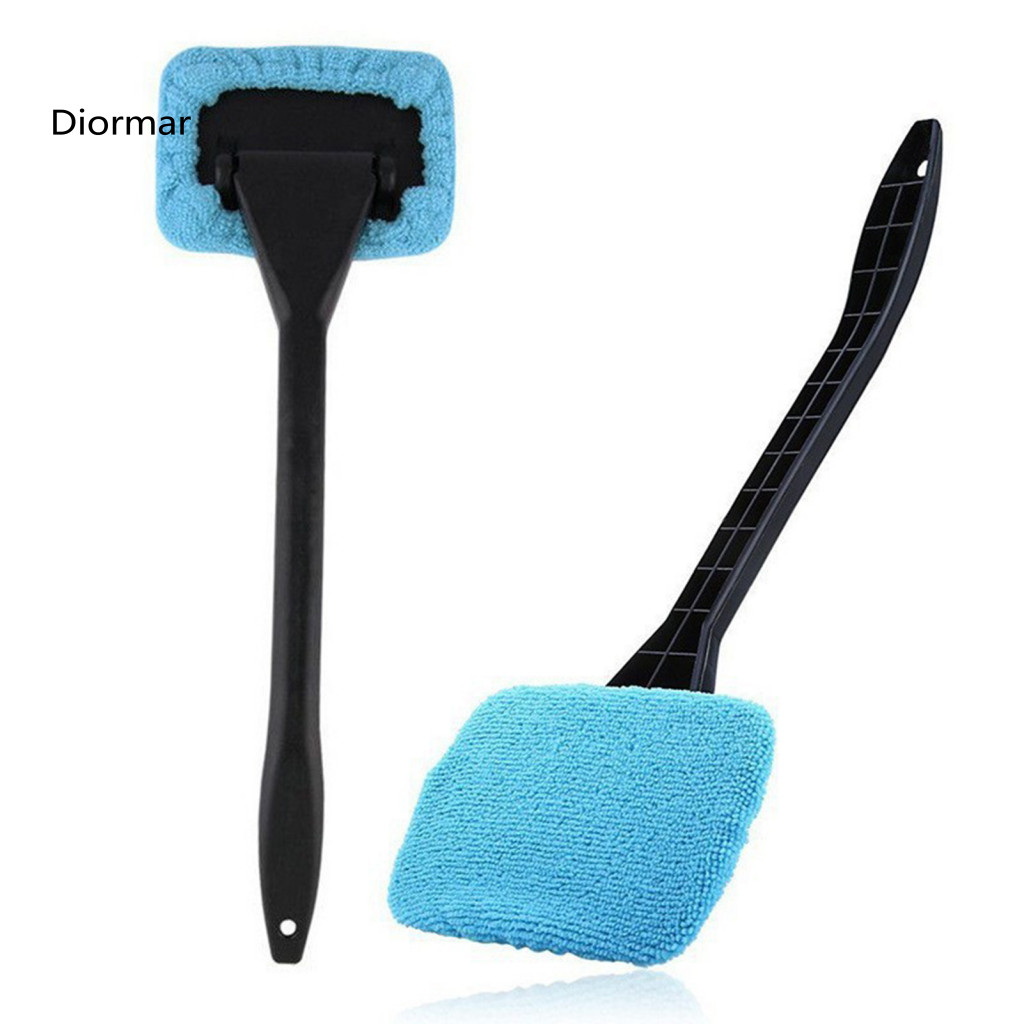 Windshield Washer Brush Car Glass Cleaner Tool Wiper Fog 16-inch Long Window Wand with 6 Reusable Microfiber Pads for Au
