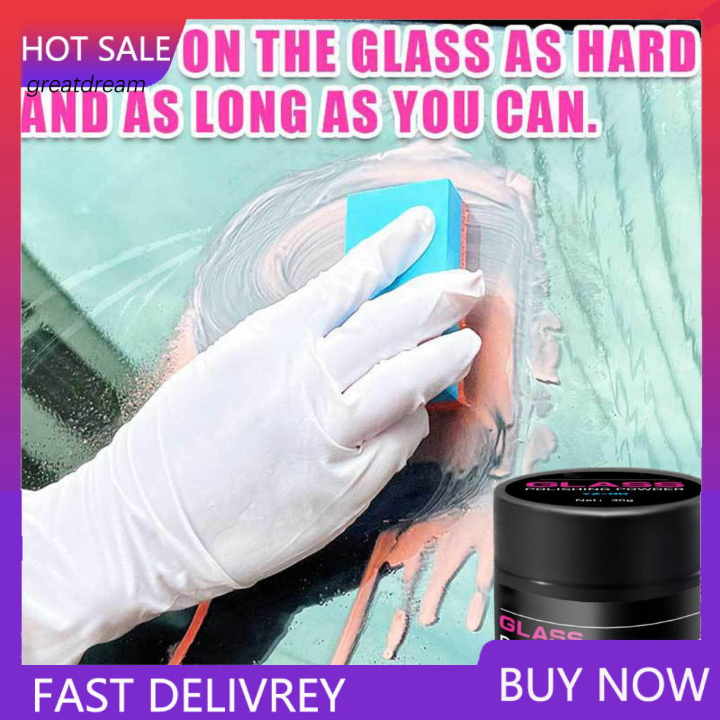 Car Window Cleaner Glass Polishing Powder – Easy-to-use Windshield Oil Film Remover Scratch Repair for Automotive Effe