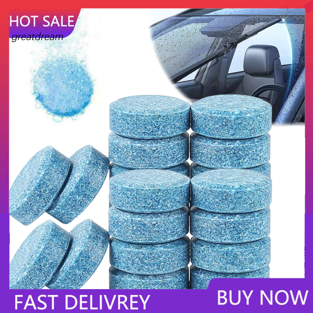 Car Window Solution Professional Grade Windshield Cleaner Solid Washer Tablets Concentrated Effervescent for Glass