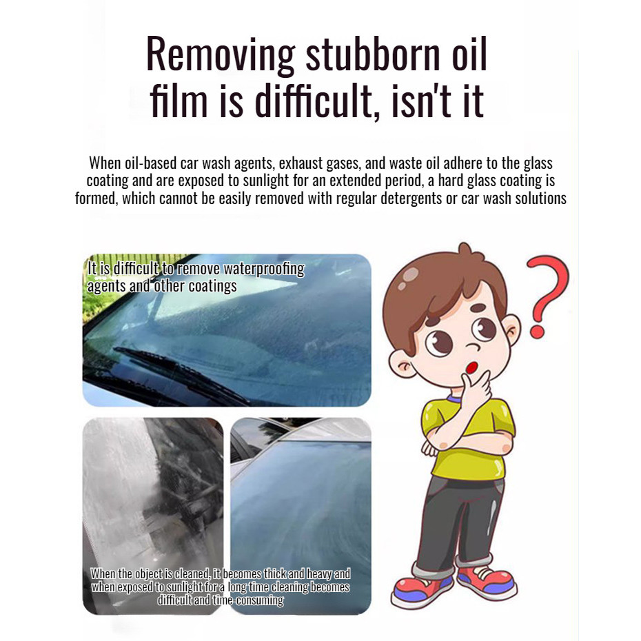 【Limpeza Poderosa】Powerful Auto Glass Cleaner Side Window Degreasing Film Cleaner Óleo/Limpador/Carro
