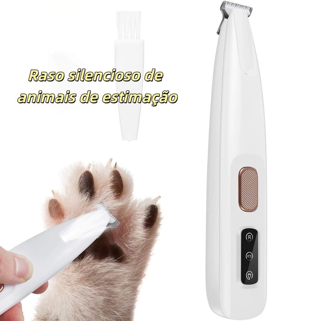 Novo Aparador De Pêlos De Cachorro Com Luz LED Totalmente À Prova D'água Visor Clippers Para Cães De 18mm De Largura