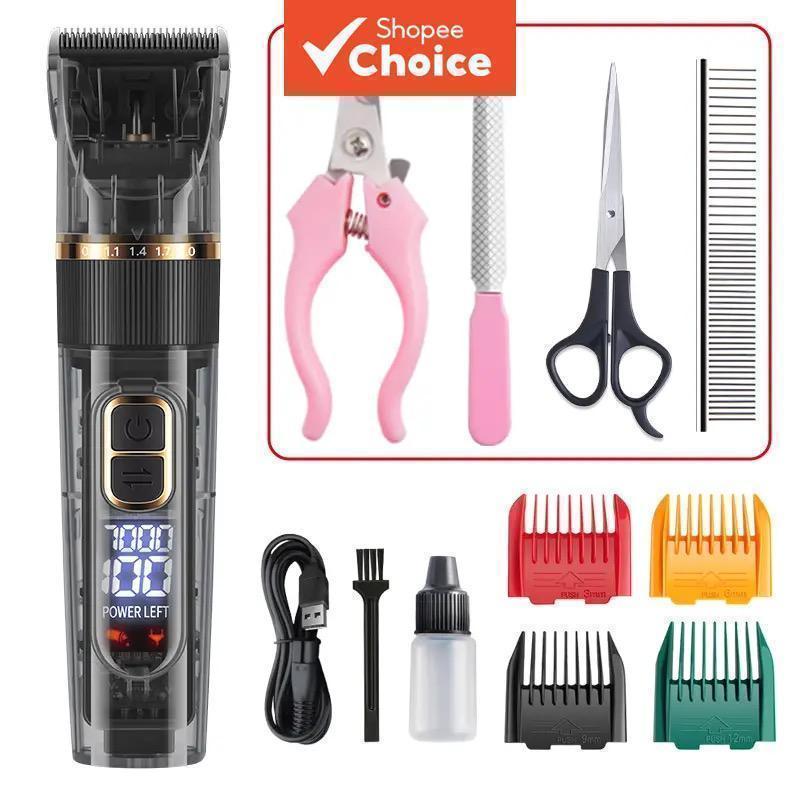 Pet Grooming Clipper Motor Poderoso Três Configurações De Velocidade Com Cortador De Unhas E Arquivo