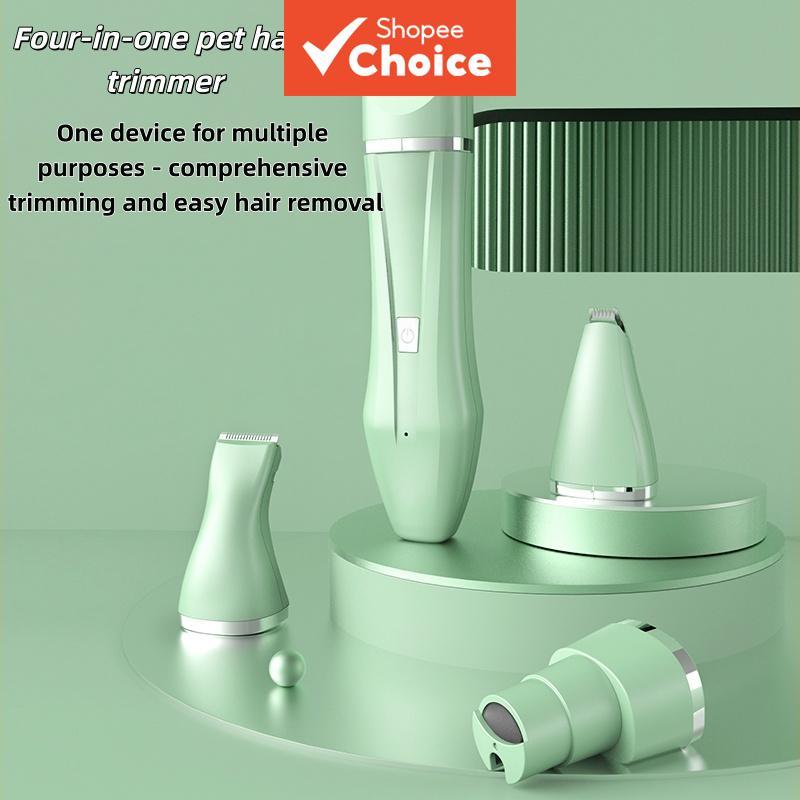4 Em 1 Pet Grooming Clipper Recarregável De Baixo Ruído Com Quatro Cabeças Para Cães E Gatos