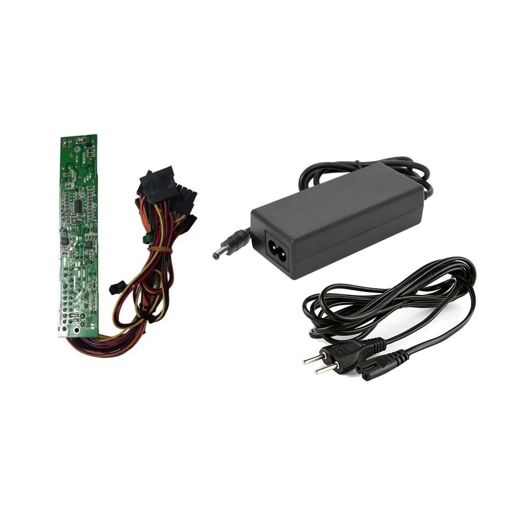 Kit Fonte para  Mini Computador Automação Pc Thin Client Nuc Itx Dc 12v Pico Psu 20pin para HP Diebold