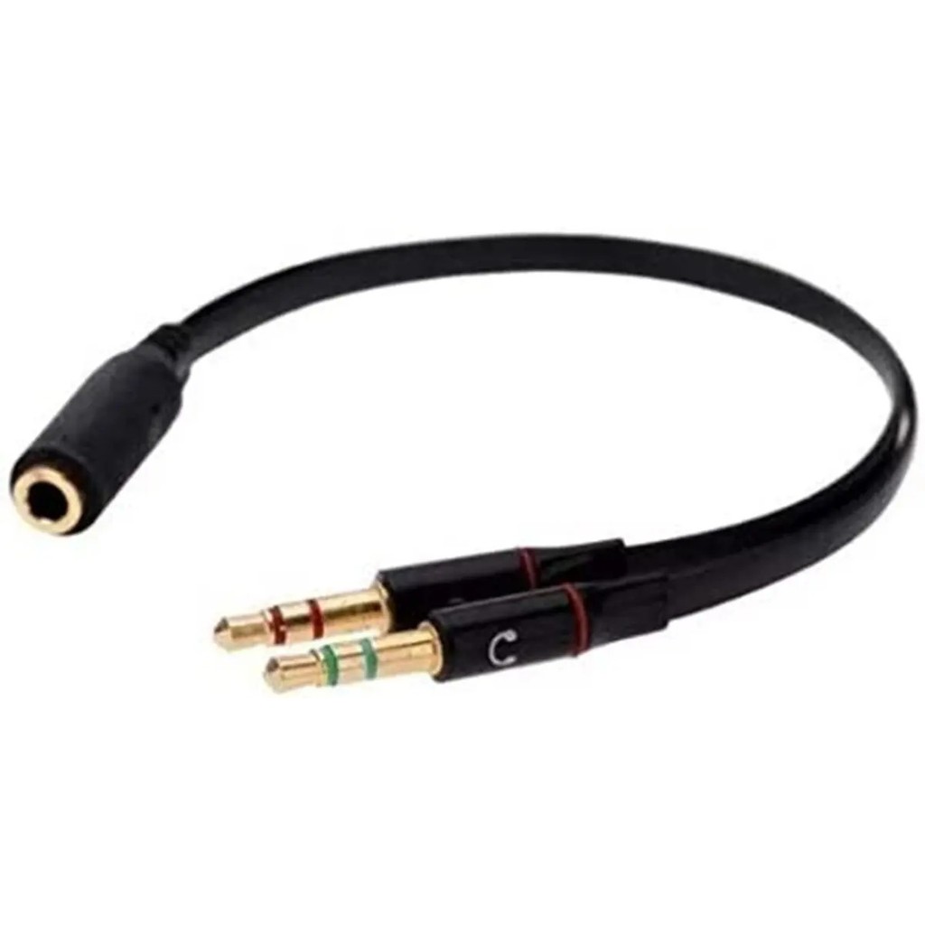 Cabo Adaptador P2 Fêmea para Fone e Microfone Macho