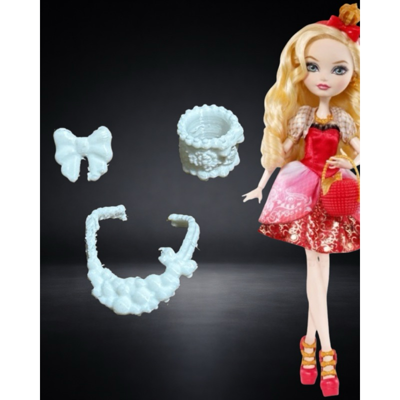 Kit Inspirado Apple White Ever After High Colar Pulseira Anel Basic First Chapter Acessórios Boneca