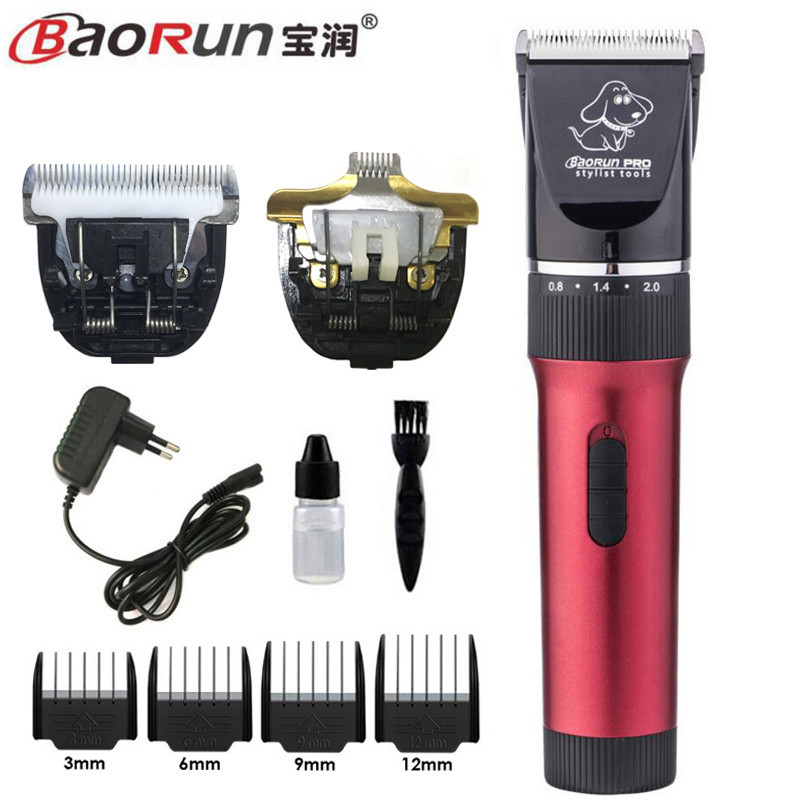 BaoRun P6 Tesoura Elétrica Profissional Aparador De Pêlos De Cachorro Recarregável Pet Cat Grooming Clipper Shaver Corta