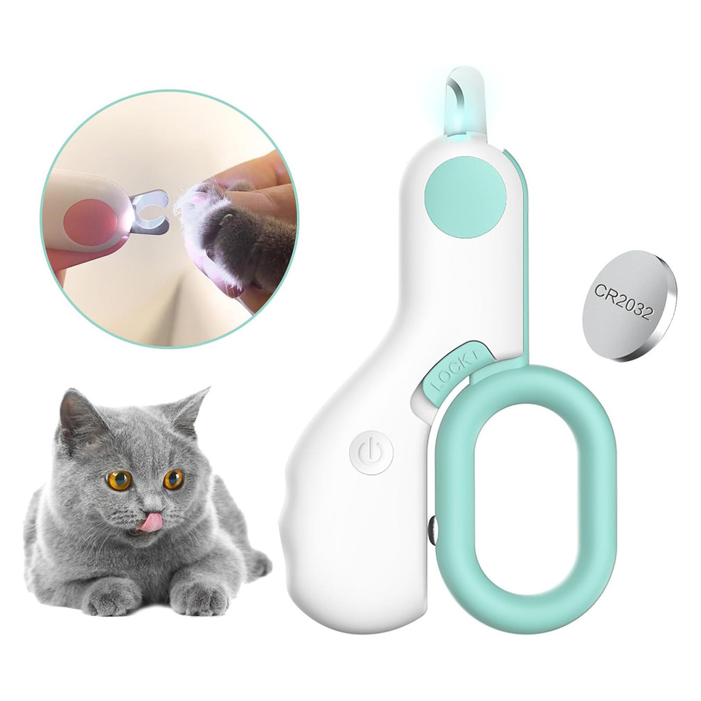 I Pet Nail Clippers, Cat Clippers Dog Pequeno Alicate Cego LED Linha de Iluminação Sanguínea Faca Ajustável Gravidade