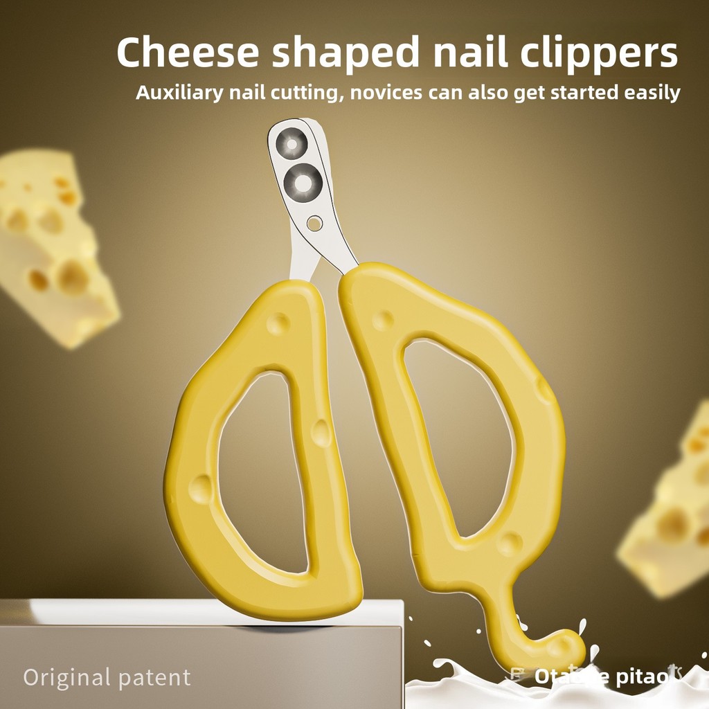 Pipitao Cat Nail Clipper Tesoura Queijo Design Ferramenta Para Cuidar De Animais De Estimação