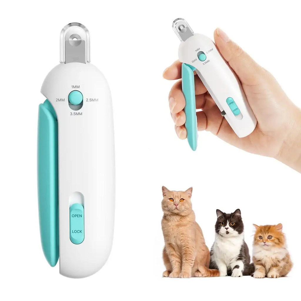 Potaroma Cat Nail Clipper with Adjustable 4-Size Trimming Hole & Hidden Nail File | Safe Toenail Trimmer for Kittens & I