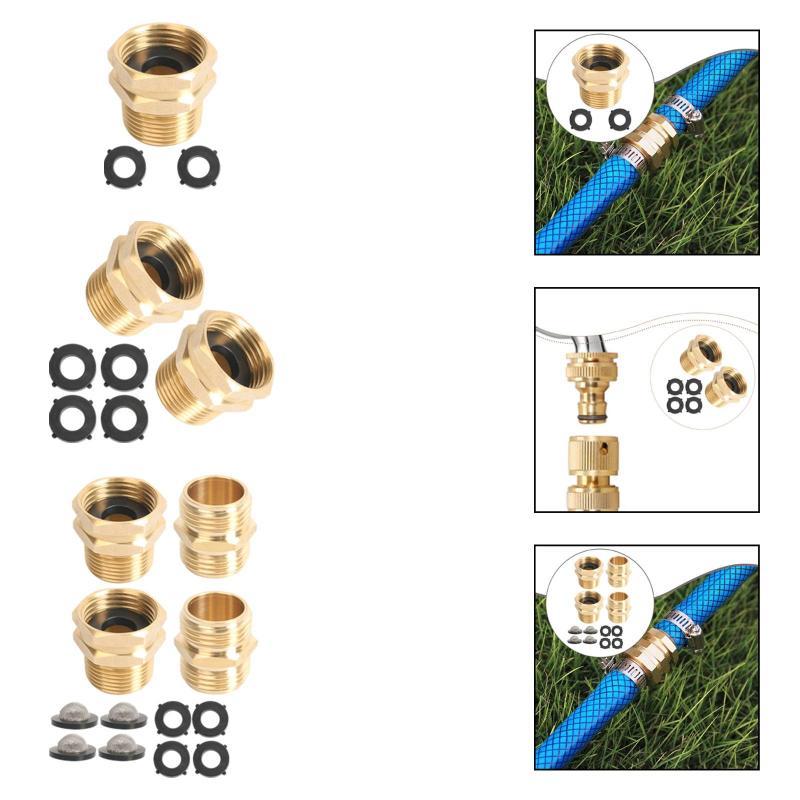 [Fineblue] Conector De Tubo De Jardim De Latão Resistente 3/4 GHT Fêmea Para Adaptador De Mangueira Macho NPT Com Vedaçã