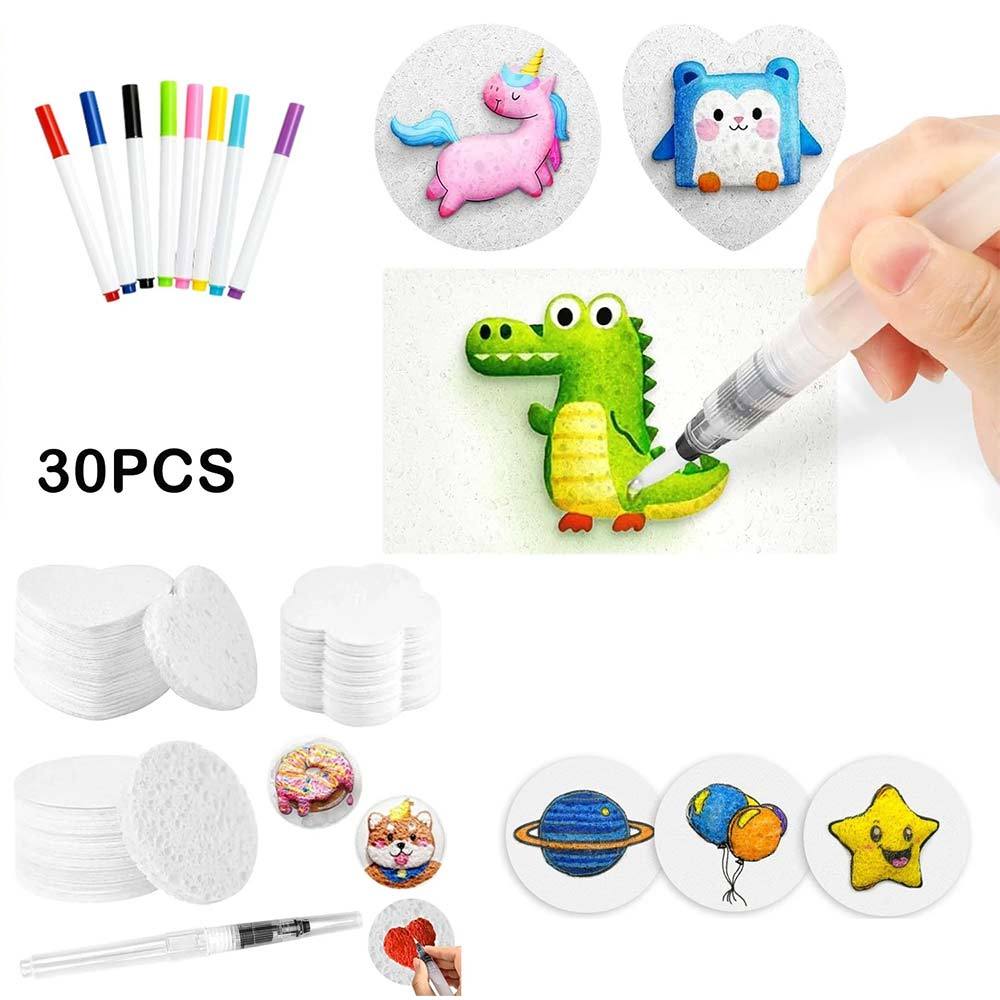 Kids Magic Foam Texture Painting DIY Kit 30pcs, Complete Painting Craft Set Suitable For Family Interactive Play