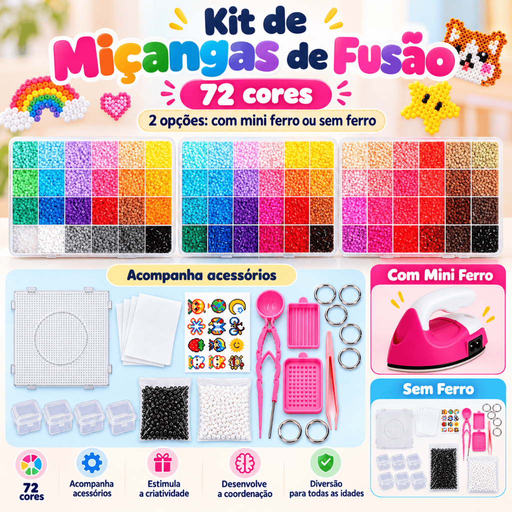72 cores Creative Bean 3D Craft Mold Box Complete Set with DIY Art Tools and Accessories for Kids Teens