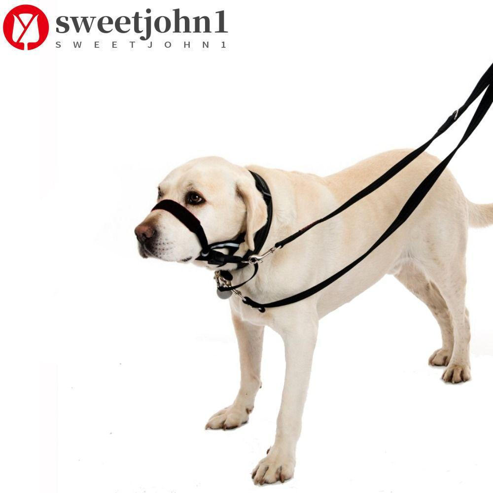 SWEETJOHN1 Pet Focinho Treinamento Ajustável Tração Mordida Bark Controlador Cães Evitar Morder Coleira De Cachorro