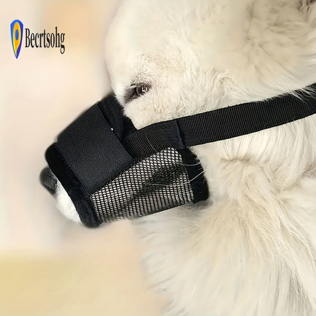 Dog Muzzle for Medium-sized Dogs Secure Fit Nose Cover Adjustable Soft Breathable Mesh No Bark Mouth Guard Comfortable B