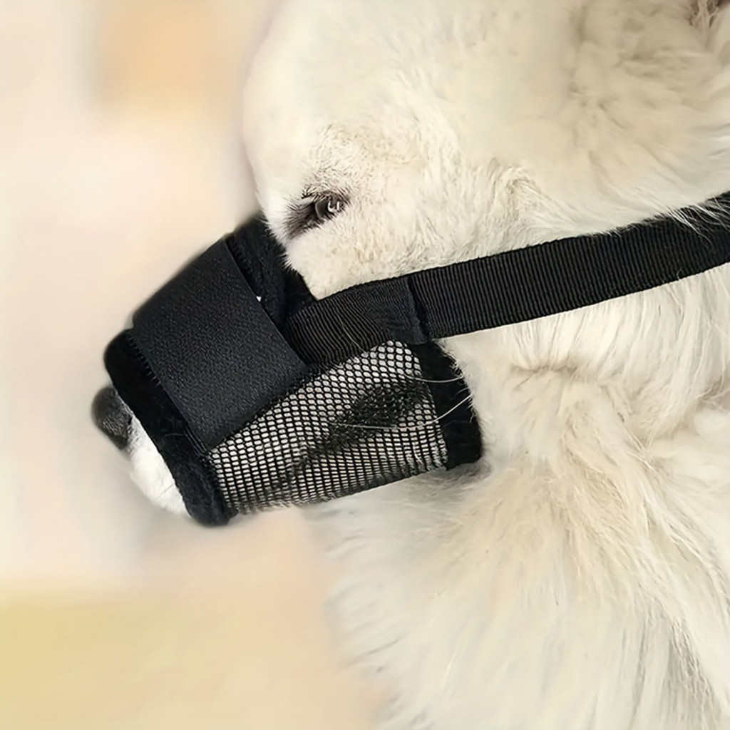 Dog Muzzle for Medium-sized Dogs Soft Mesh Breathable Large Adjustable No Bark Mouth Guard for Comfortable Biting Preven