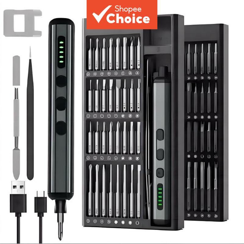 Um Conjunto De Kit De Driver De Energia De Precisão Sem Fio , Chave De Fenda Elétrica Recarregável USB Com Pontas Magnét