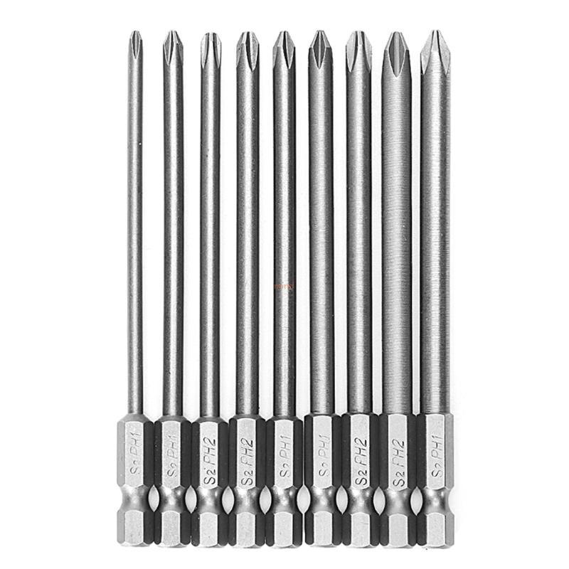 Mente 9 Pçs Conjunto Bits Chave Fenda Magnética Hexagonal Impacto Bit Para Driver Manual Elétrico Antiderrapant