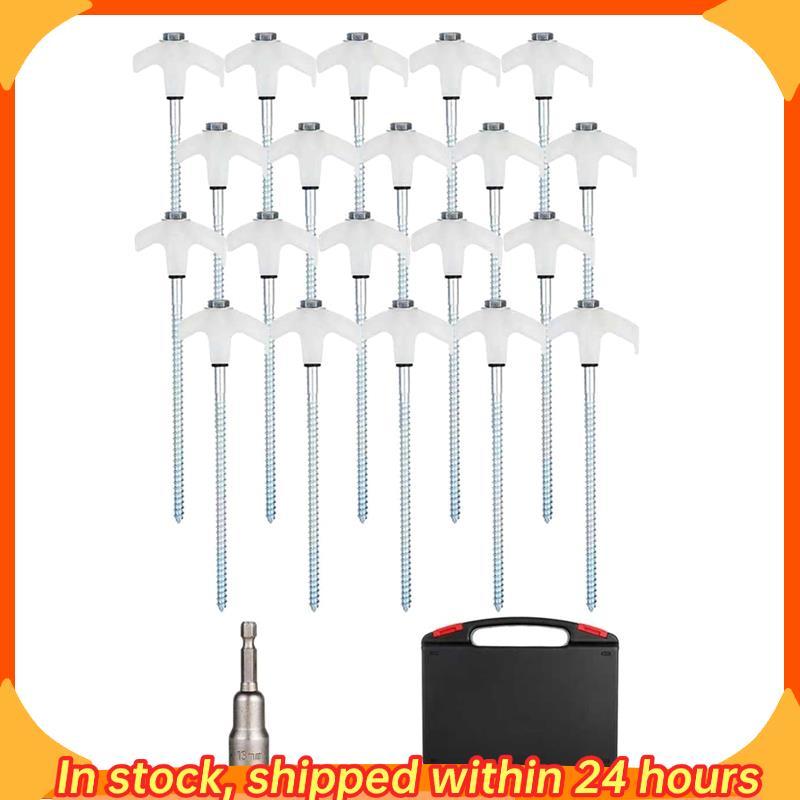 [hobbes1] Estacas De Barraca De Metal , Pacote Com 20 , Âncoras De Solo Resistentes De 8 Polegadas Driver De Cabeça Sext
