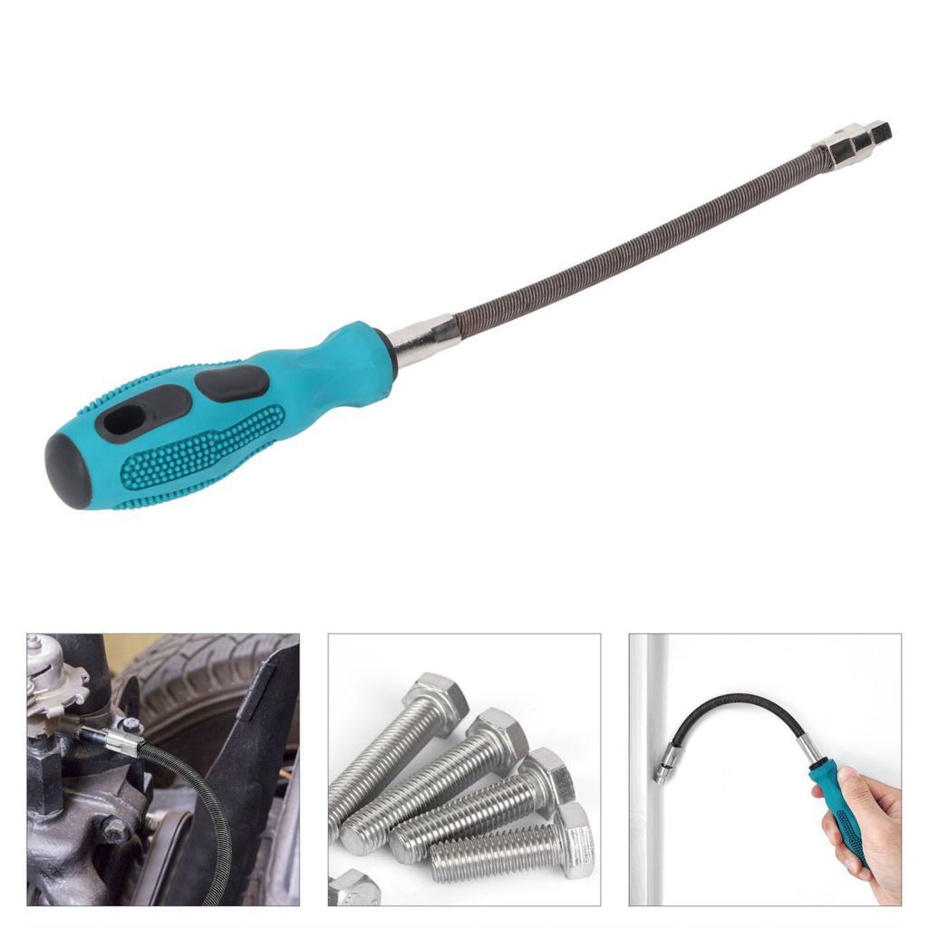 Aumotop 1/4 Polegada Square Drive Nut Driver Manga Flexível para Braçadeira de Mangueira Aço Carbono e Construção de