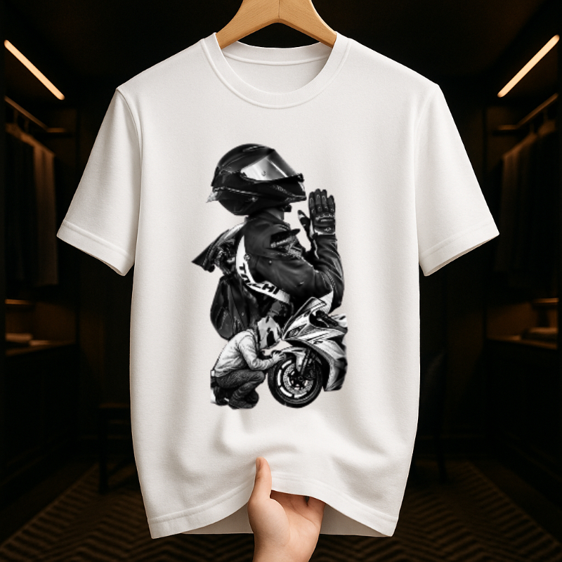 Camiseta Estampa Moto no Grau Streetwear Unissex 100% Algodão Estilo Motocross e Wheelie