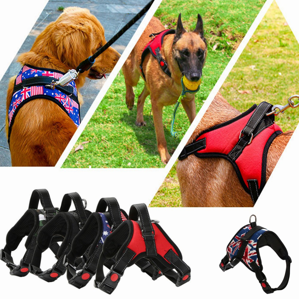 Malásia S a XL Tamanho Nylon Heavy Duty Dog Pet Harness Collar Cinto acolchoado ajustável KucingCat