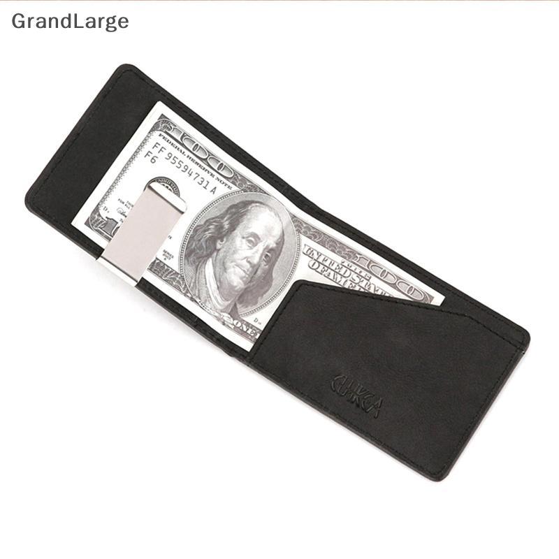 [GrandLarge] Carteira Masculina De Couro PU Criativa Flip Clipe De Dólar Masculino Porta Cartão Curto BR